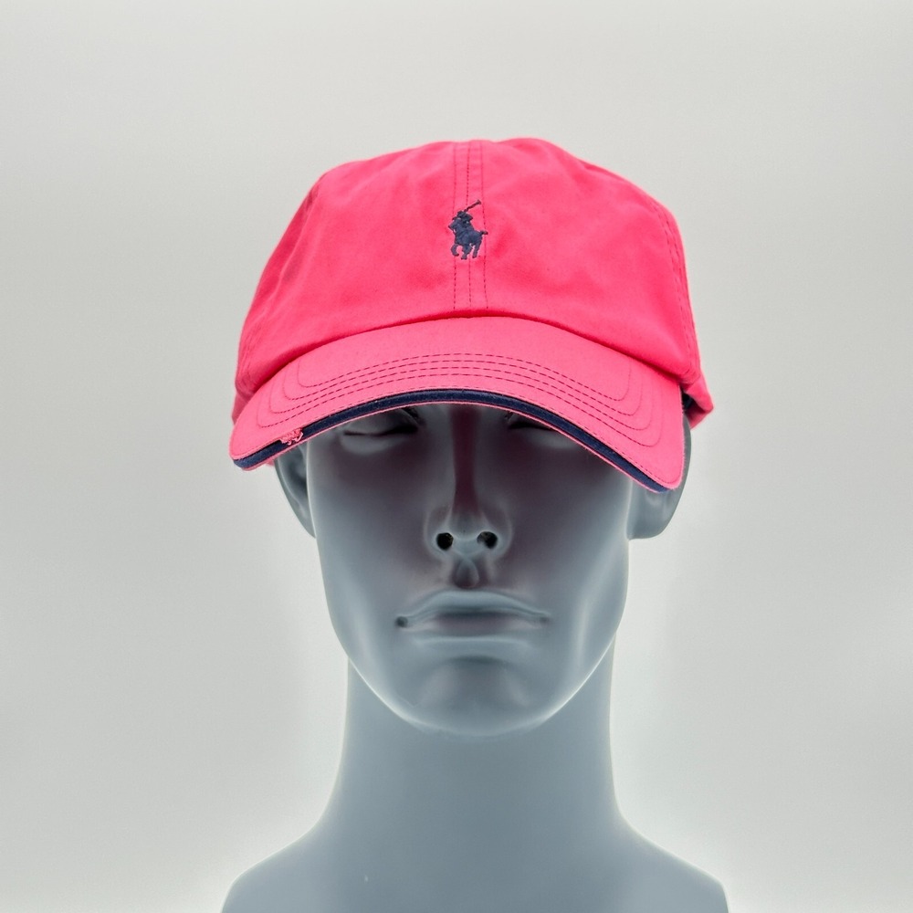 Polo Ralph Lauren Hat Neon Pink OS Dad Rainbow D Ring Strap Back Cap Pony Casual